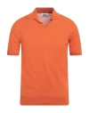 Alpha Studio Man Sweater Orange Size 44 Cotton