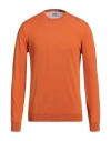 Alpha Studio Man Sweater Orange Size 44 Cotton