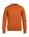 Alpha Studio Man Sweater Orange Size 44 Merino Wool