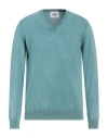 Alpha Studio Man Sweater Pastel Blue Size 40 Cotton
