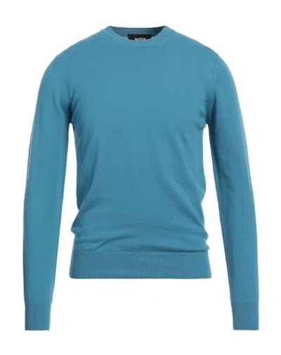 Alpha Studio Man Sweater Pastel Blue Size 44 Wool