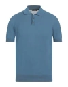Alpha Studio Man Sweater Slate Blue Size 40 Cotton In Blue