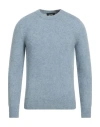 Alpha Studio Man Sweater Pastel Blue Size 46 Wool In Blue