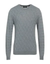 Alpha Studio Man Sweater Pastel Blue Size L Viscose, Nylon, Wool, Cashmere, Polyester In Gray