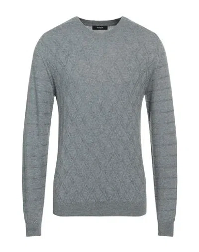 Alpha Studio Man Sweater Pastel Blue Size L Viscose, Nylon, Wool, Cashmere, Polyester In Gray
