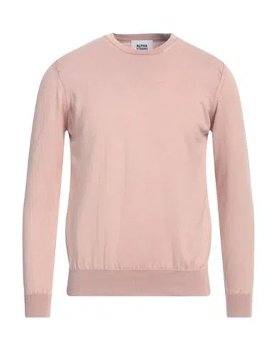 Alpha Studio Man Sweater Pink Size 42 Cotton