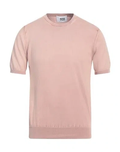 Alpha Studio Man Sweater Pink Size 48 Cotton