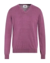 Alpha Studio Man Sweater Purple Size 40 Cotton