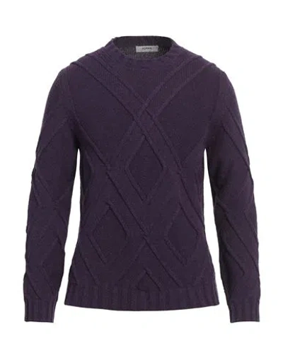 Alpha Studio Man Sweater Purple Size 42 Wool, Alpaca Wool, Polyamide