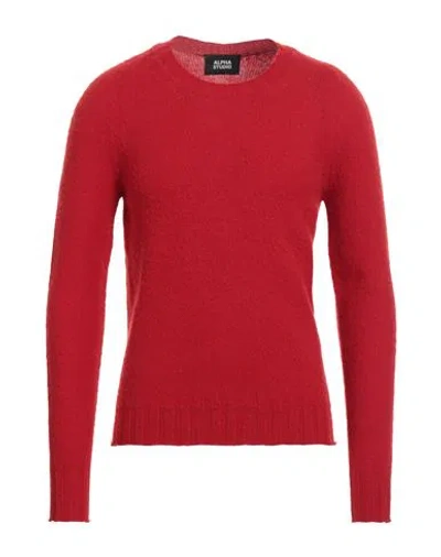 Alpha Studio Man Sweater Red Size 40 Wool