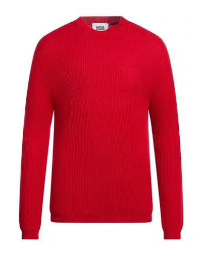 Alpha Studio Man Sweater Red Size 42 Merino Wool
