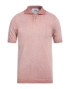 Alpha Studio Man Sweater Rust Size 44 Cotton In Pink