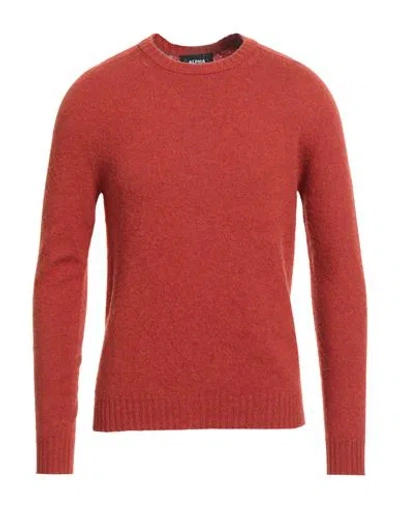Alpha Studio Man Sweater Rust Size 44 Geelong Wool