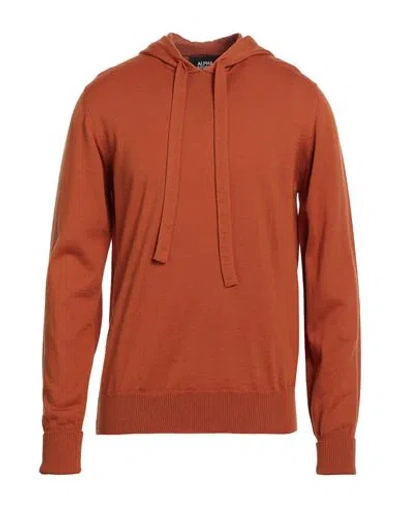 Alpha Studio Man Sweater Rust Size 44 Merino Wool