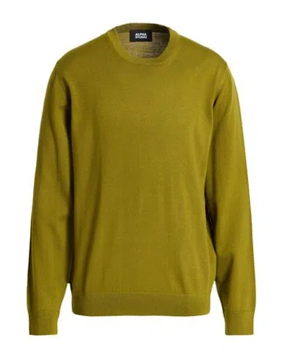 Alpha Studio Man Sweater Sage Green Size 38 Wool