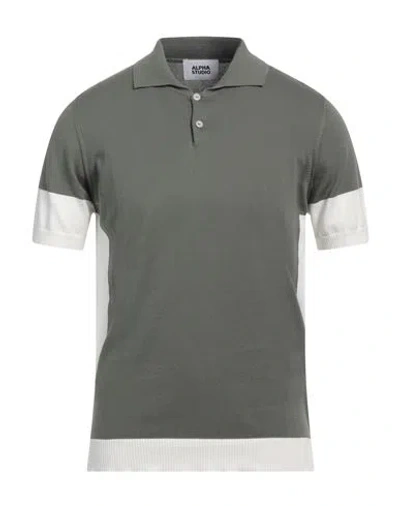 Alpha Studio Man Sweater Sage Green Size 42 Cotton