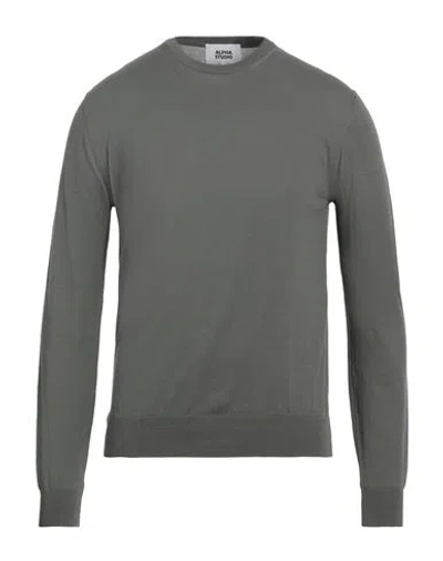 Alpha Studio Man Sweater Sage Green Size 46 Cotton