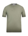 Alpha Studio Man Sweater Sage Green Size 46 Cotton In Sage Green