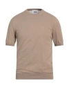 Alpha Studio Man Sweater Sand Size 40 Cotton In Beige