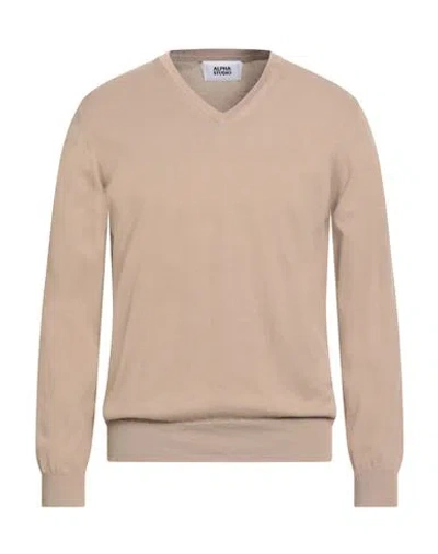 Alpha Studio Man Sweater Sand Size 42 Cotton