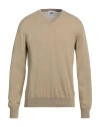 Alpha Studio Man Sweater Sand Size 42 Cotton In Beige