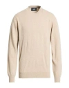 Alpha Studio Man Sweater Sand Size 42 Geelong Wool In Neutral
