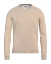 Alpha Studio Man Sweater Sand Size 42 Linen, Cotton In Beige