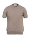 Alpha Studio Man Sweater Sand Size 48 Cotton In Beige