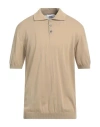 Alpha Studio Man Sweater Sand Size 48 Cotton In Beige