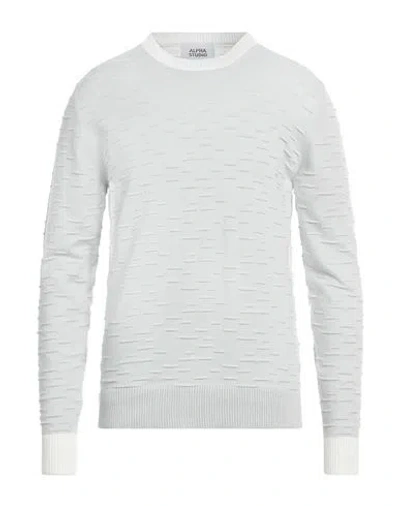 Alpha Studio Man Sweater Sky Blue Size 40 Cotton