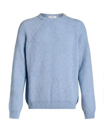 Alpha Studio Man Sweater Sky Blue Size 42 Wool, Cashmere