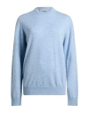 Alpha Studio Man Sweater Sky Blue Size 46 Wool, Viscose, Polyamide