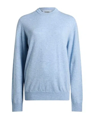 Alpha Studio Man Sweater Sky Blue Size 46 Wool, Viscose, Polyamide