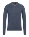 Alpha Studio Man Sweater Slate Blue Size 36 Geelong Wool