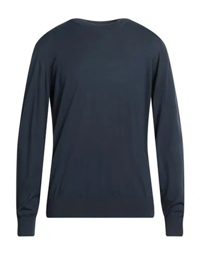 Alpha Studio Man Sweater Slate Blue Size 42 Merino Wool