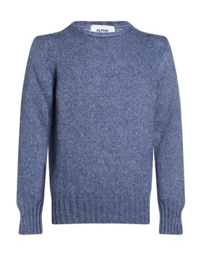 Alpha Studio Man Sweater Slate Blue Size 38 Wool, Polyamide, Alpaca Wool