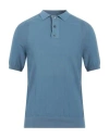 Alpha Studio Man Sweater Slate Blue Size 40 Cotton