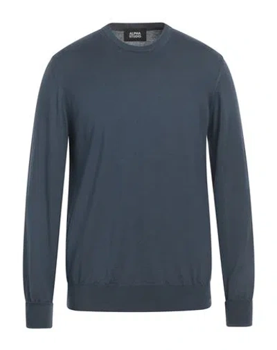 ALPHA STUDIO ALPHA STUDIO MAN SWEATER SLATE BLUE SIZE 40 MERINO WOOL