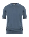 Alpha Studio Man Sweater Slate Blue Size 44 Cotton