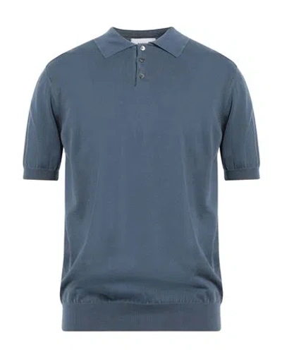 Alpha Studio Man Sweater Slate Blue Size 44 Cotton