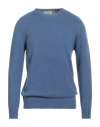 Alpha Studio Man Sweater Slate Blue Size 44 Recycled Wool, Ecovero Viscose, Recycled Polyamide, Recy In Blue