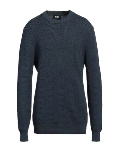 Alpha Studio Man Sweater Slate Blue Size 44 Wool