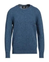 Alpha Studio Man Sweater Slate Blue Size 44 Wool In Neutral