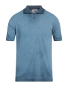 Alpha Studio Man Sweater Slate Blue Size 46 Cotton