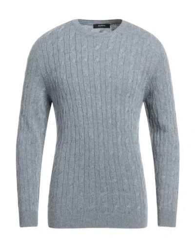 Alpha Studio Man Sweater Slate Blue Size L Viscose, Nylon, Wool, Cashmere, Polyester
