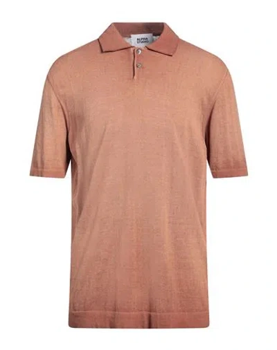 Alpha Studio Man Sweater Tan Size 44 Cotton