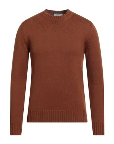 Alpha Studio Man Sweater Tan Size 44 Wool In Brown