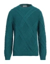 Alpha Studio Teal Merino Wool Sweater In Blue