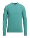 Alpha Studio Man Sweater Turquoise Size 46 Wool In Blue