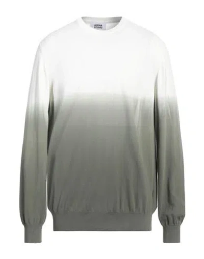 Alpha Studio Man Sweater White Size 40 Cotton